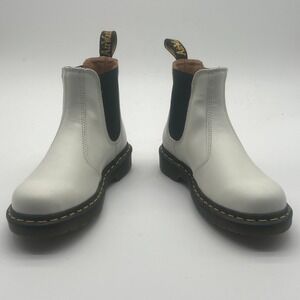 Dr Martens 2976 YS White Smooth Leather Chelsea Boots Womens 6 UK 4 EU 37